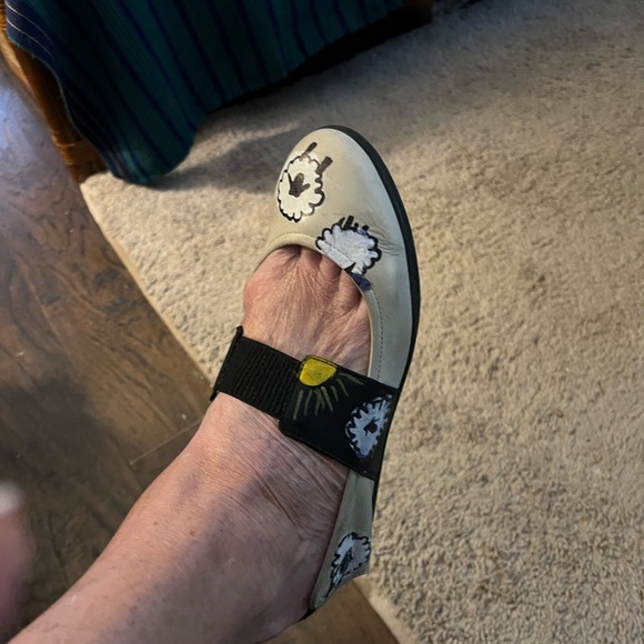 Hand painted Cloud supple genuine leather Mary Janes 39 - Picture 6 of 7